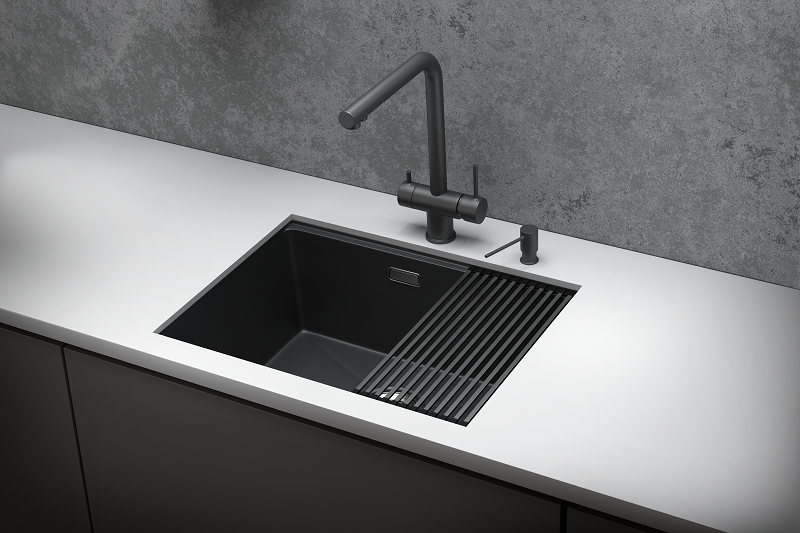 Мойка кухонная Granula 6045U, ЧЕРНЫЙ МАТОВЫЙ